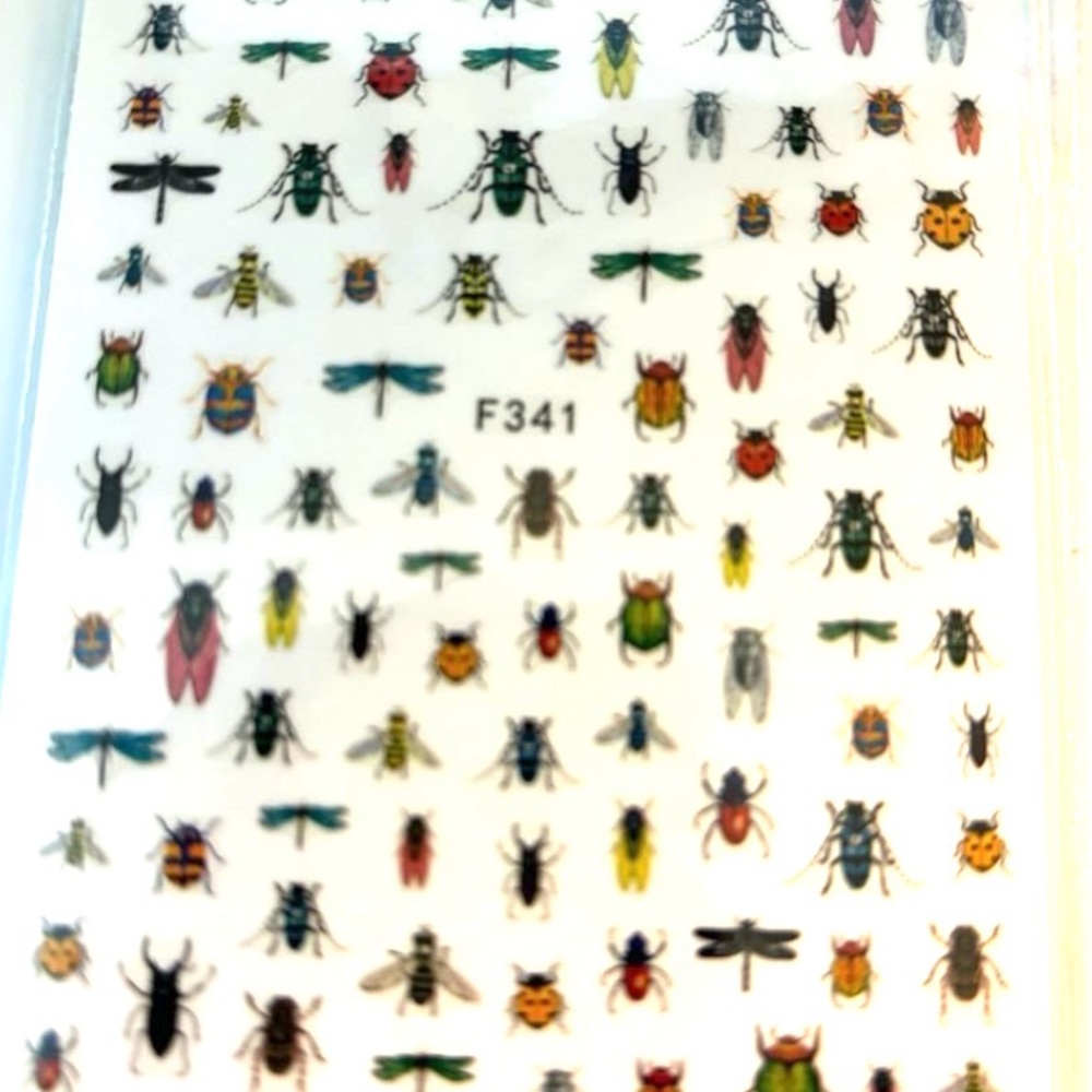 Colorful Garden Insect Nail Sticker Sheet
